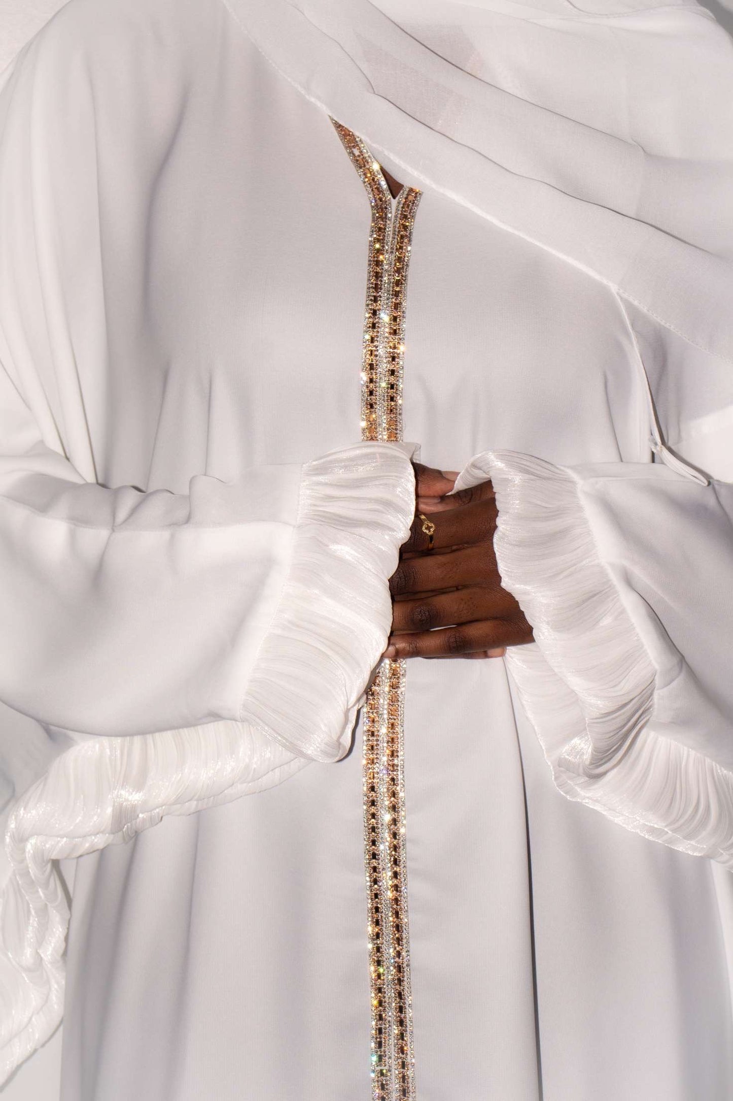 Abaya Jaliya Blanc